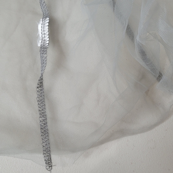 BLUEOXY Floral Embroidered Sheer Gray Mesh Dress Overlay - Size XS/S ** FLAWED - Picture 16 of 16